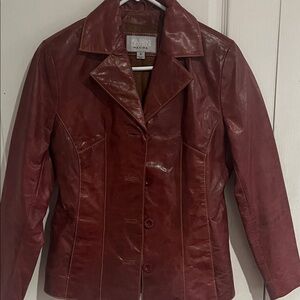 Wilsons Leather Women's Deep Red Leather Jacket